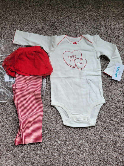 Carters Valentines Outfit (Retail for $20.00), Kids 12 Month (9-12M)
