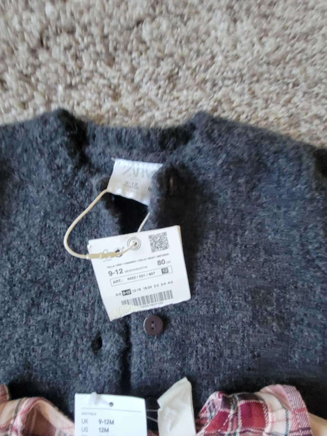 2 Pcs Outfit- H&M Dress and Zara Cardigan, Kids 12 Month (9-12M)