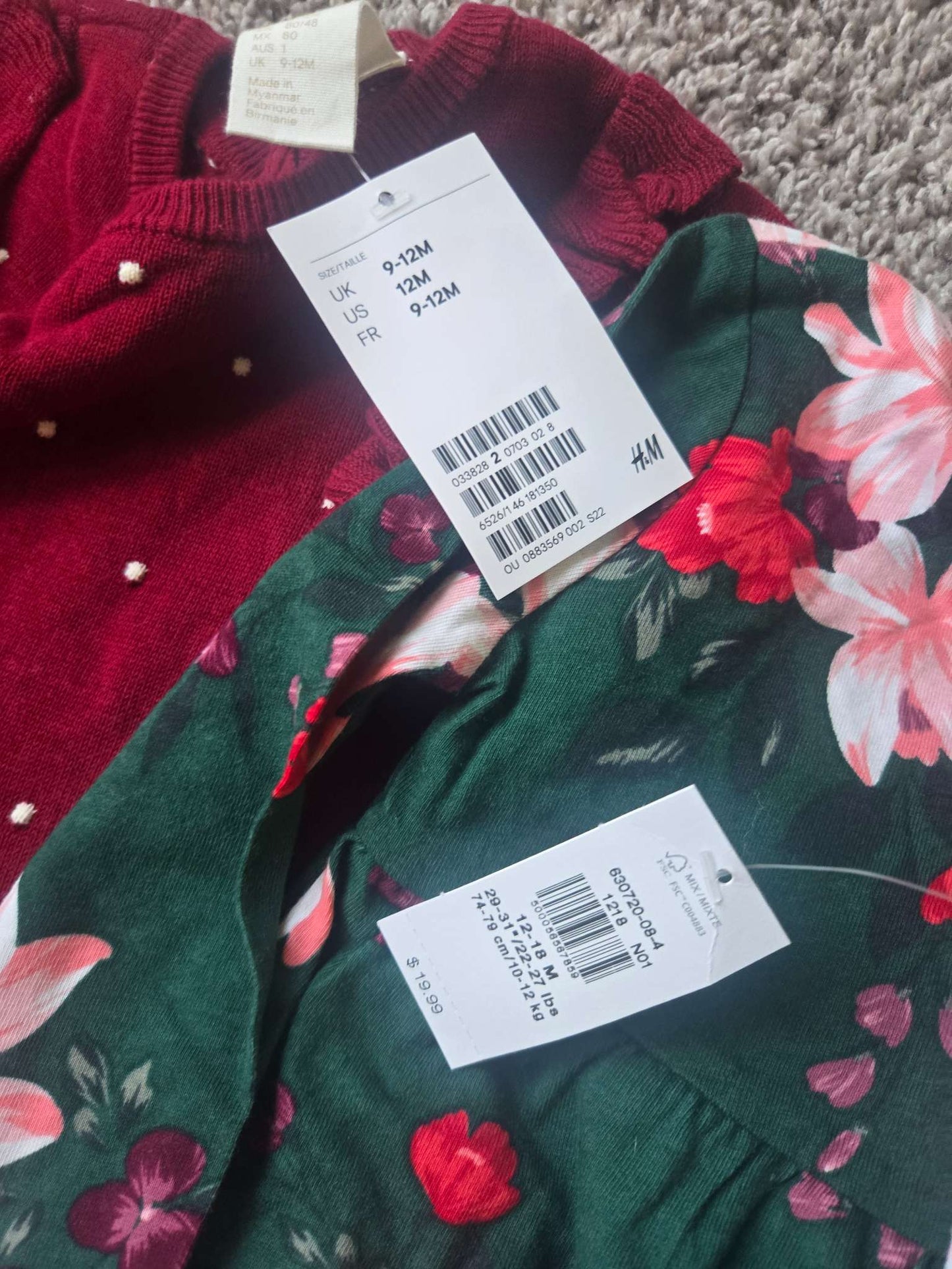 3 Dresses (From Old Navy and H&M)- Retail for over $50+, Kids 12 Month (9-12M)