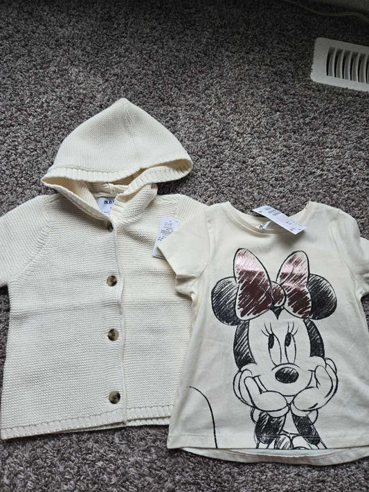 Brand New-  Sweater and Minnie mouse T shirt 18-24 months, Kids 24 Month (18-24M)