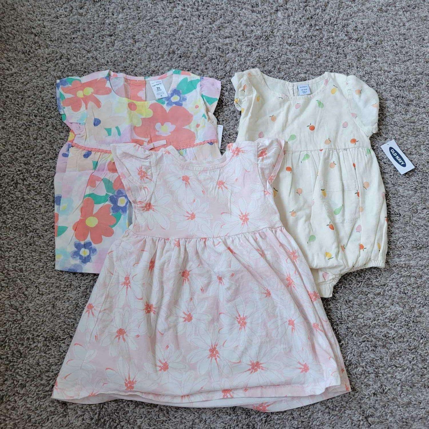 3 Pcs Bundle: 2 Dresses  and 1 Onsie  18-24 months/2T (1 Dress Retail for $24.00), Kids 24 Month (18-24M)