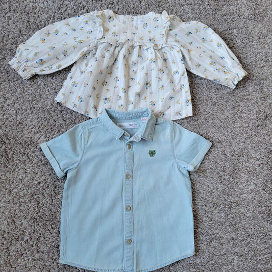 EUC 2 Zara tops bundle 18-24 months, Kids 24 Month (18-24M)