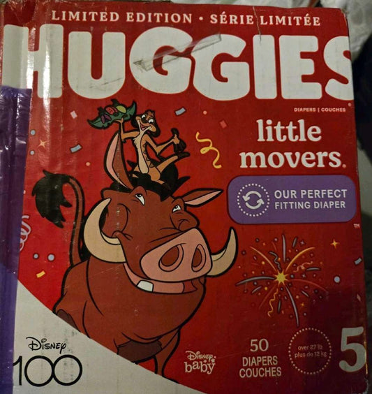 Sealed Huggies Little Movers Size 5- 50 count
