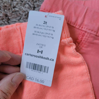 2 Carters Shorts 2T (Retail for $42), Kids 2T