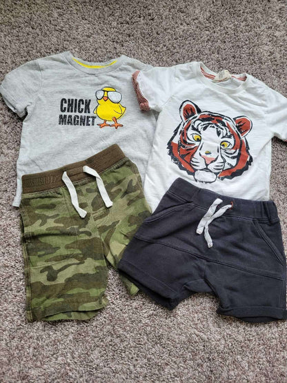 2 Summer outfits- (2 T Shirt and 2 Shorts)  2T, Kids 2T