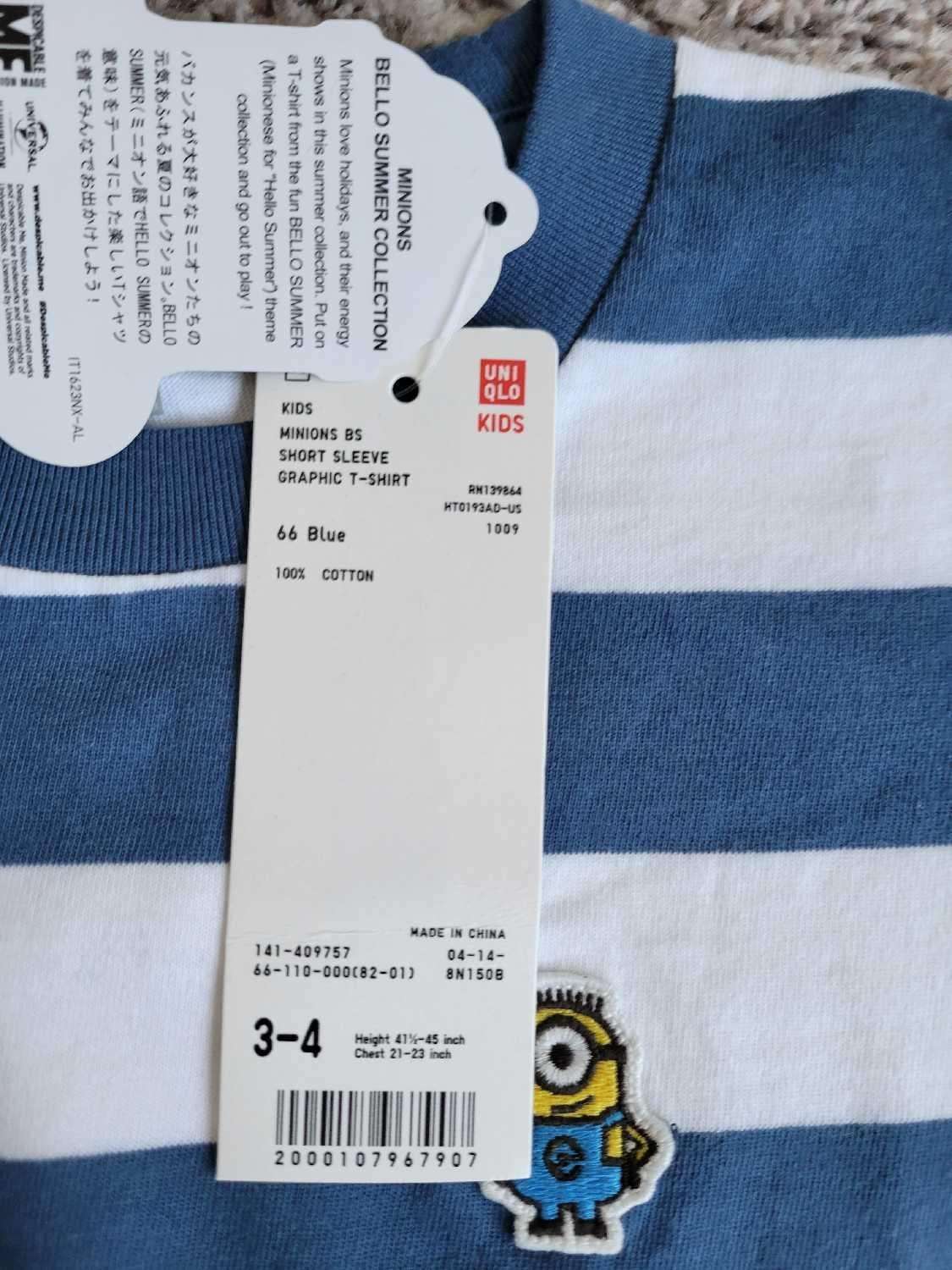 SUMMER OUTFIT 3T (Brand New T shirt Uniqlo 3-4T and EUC Old Navy Shorts), Kids 3T