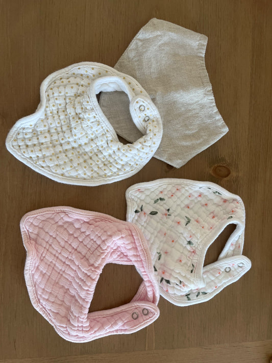 Pottery Barn Muslin & Organic cotton Bib Set , Kids 6 Month (3-6M)