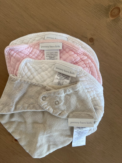 Pottery Barn Muslin & Organic cotton Bib Set , Kids 6 Month (3-6M)