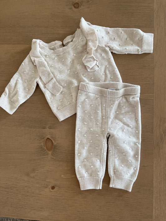 Baby Gap Ruffle Dot Sweater Set , Kids 3 Month (0-3M)