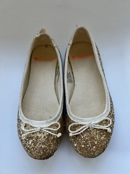 Girls gold dress shoes, Shoes 12 (Toddler:2-4yr)