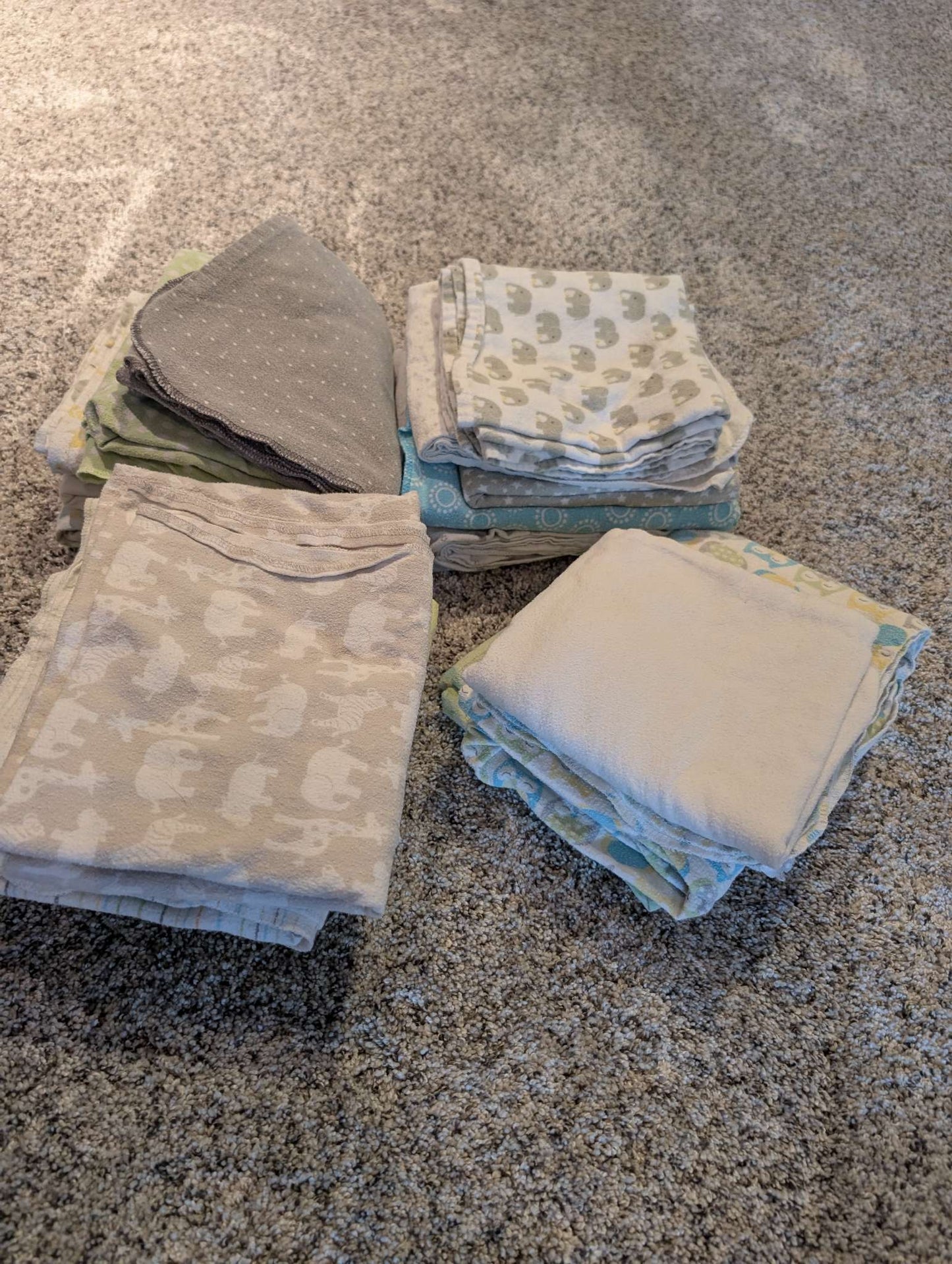 Assorted Baby Burp Cloths/Receiving Blankets