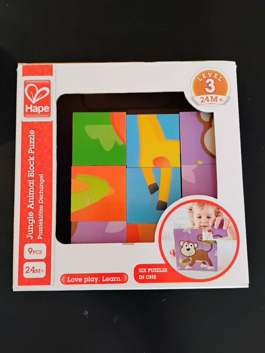 Hape jungle animal wooden block puzzle