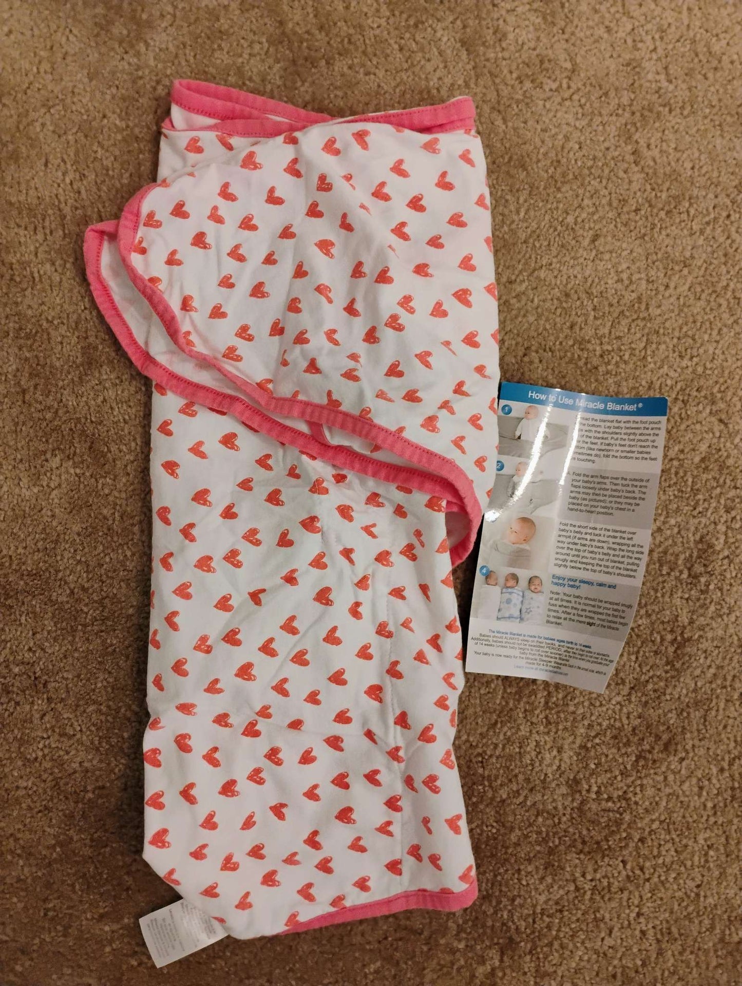Miracle blanket swaddle , 0-3 Months (Newborn)