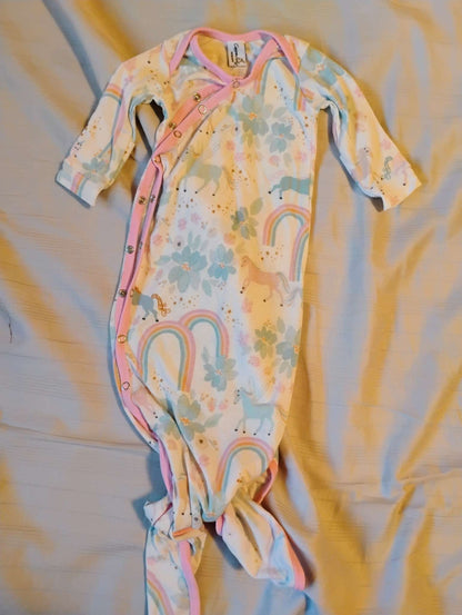 Copper pearl knotted gown newborn size whimsy print, Kids Newborn