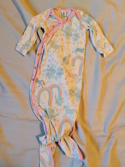 Copper pearl knotted gown newborn size whimsy print, Kids Newborn