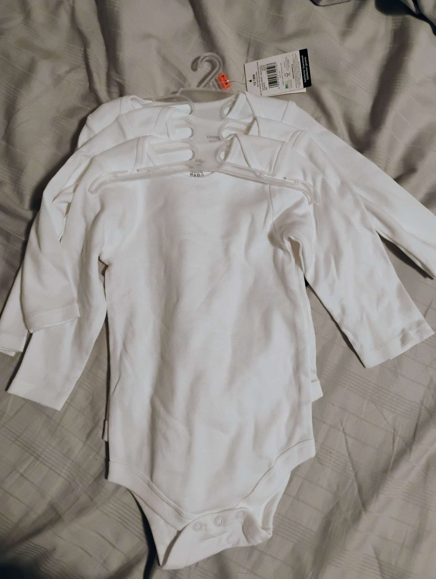 George 100% cotton long sleeve onsies set of 3 12-18 months, Kids 18 Month (12-18M)