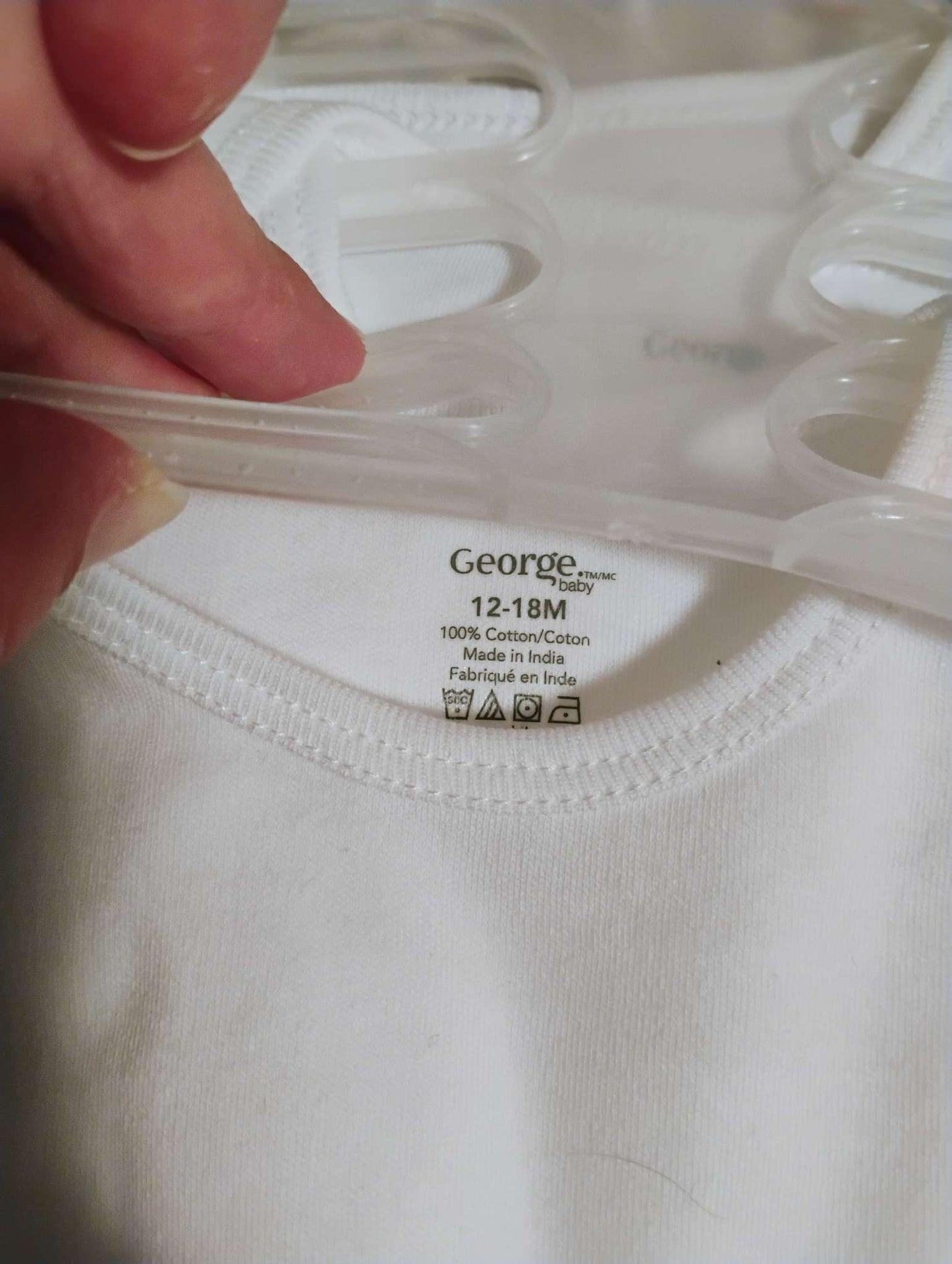 George 100% cotton long sleeve onsies set of 3 12-18 months, Kids 18 Month (12-18M)
