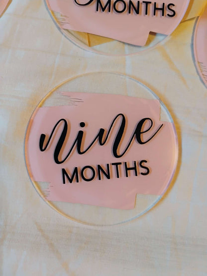 First year rose acrylic milestone month signs