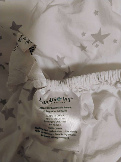Lambs and ivy Grey star crib sheet