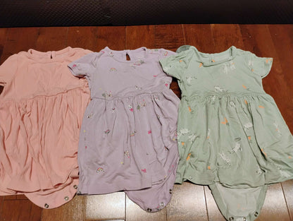Set of 3 Purely Soft dresses 12 months, Kids 12 Month (9-12M)