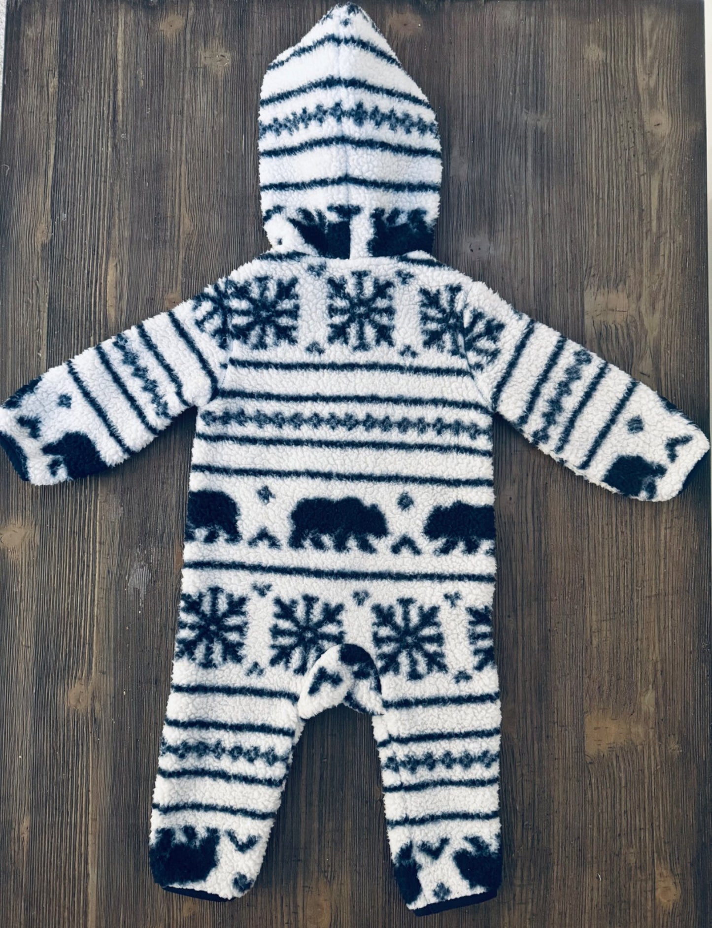 Cozy Sherpa Hooded One Piece , Kids 12 Month (9-12M)