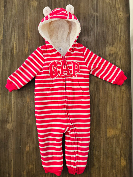 Baby Gap Pink Stripe One-Piece (12-18 months), Kids 12 Month (9-12M)
