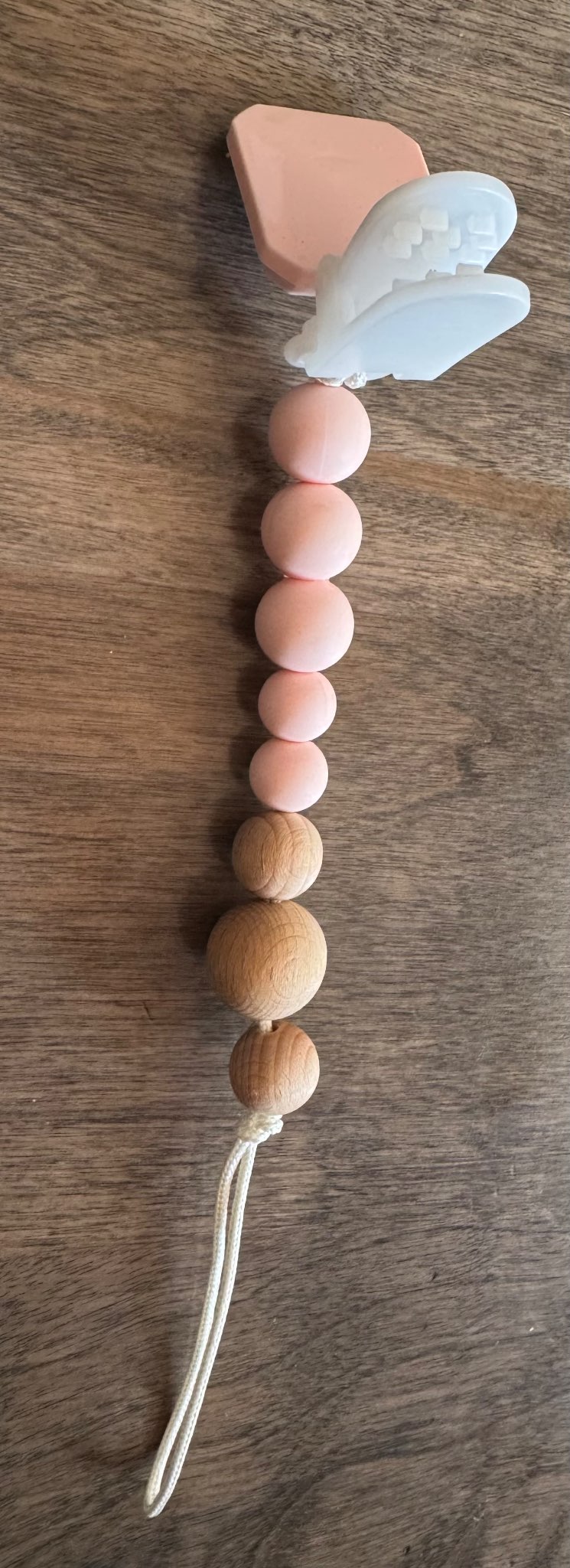 Loulou Lollipop Pink Quartz Pacifier Clip