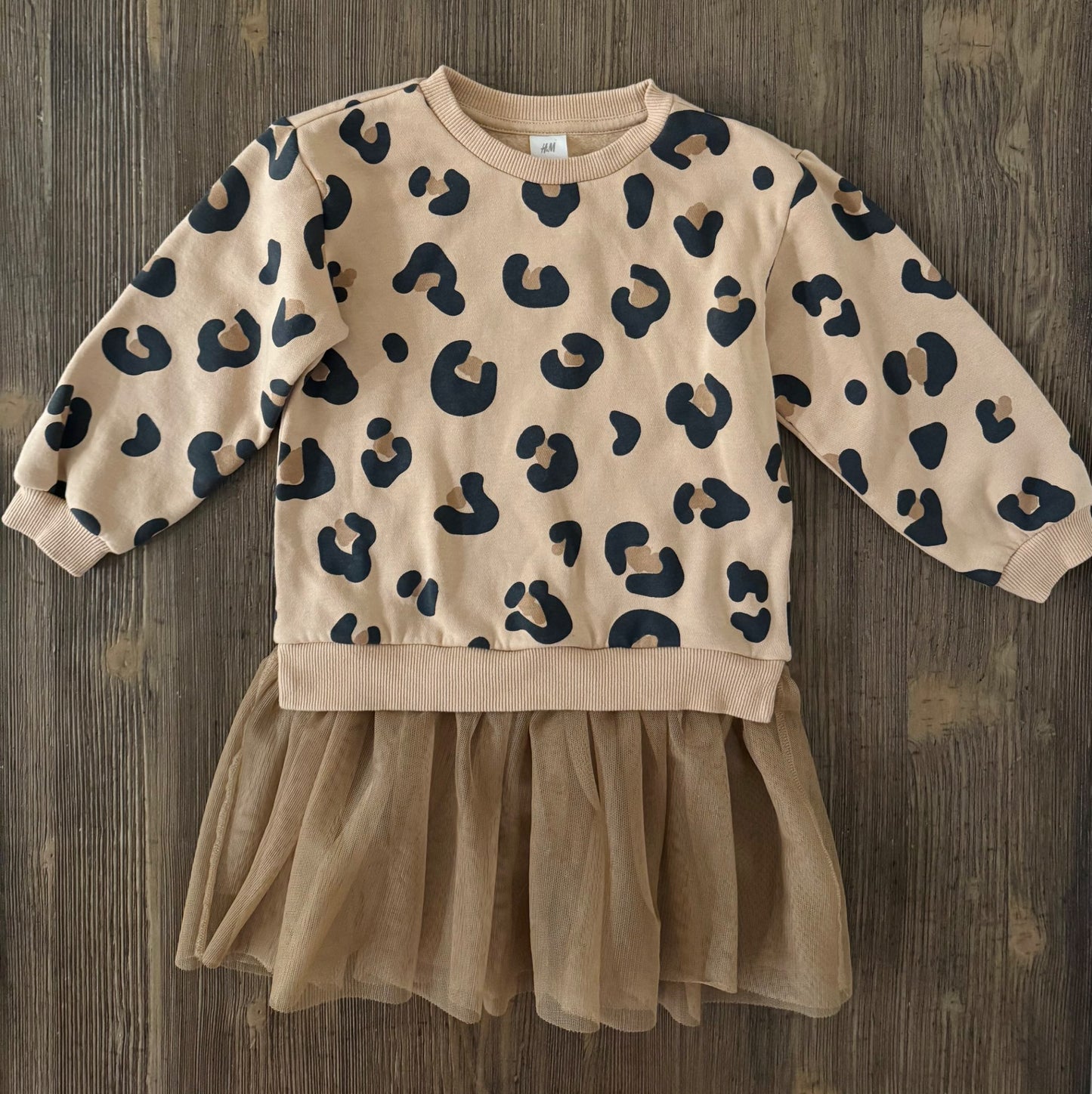 Leopard Dress With Tulle Skirt, Kids 2T