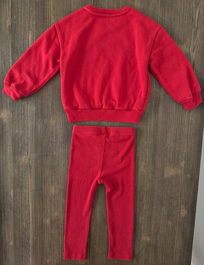 Toddler Girl Red Outfit Set, Kids 2T