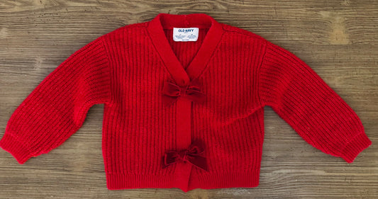 Cozy Red Bow Cardigan, Kids 2T