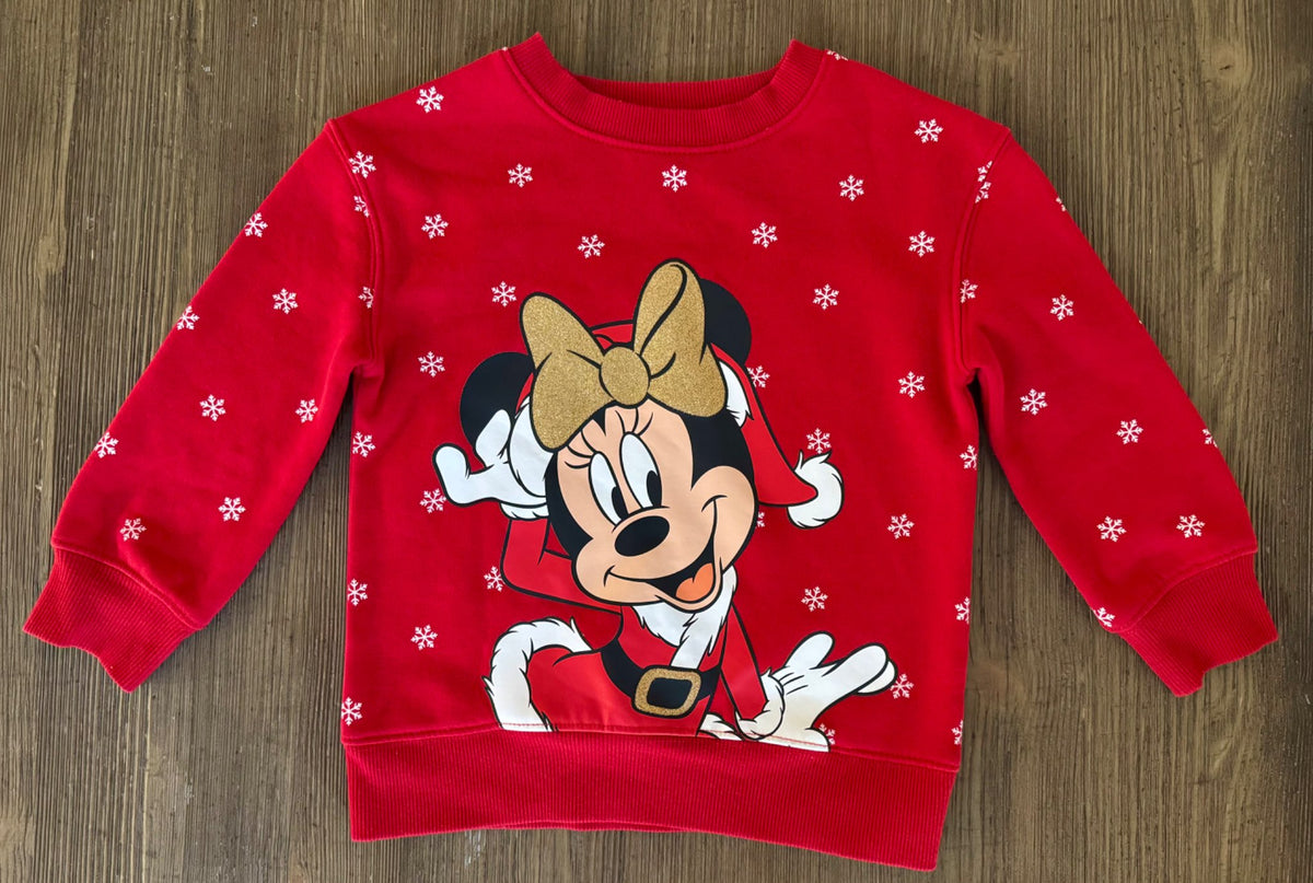 Christmas Minnie Mouse Sweatshirt, Kids 3T