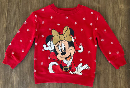 Christmas Minnie Mouse Sweatshirt, Kids 3T