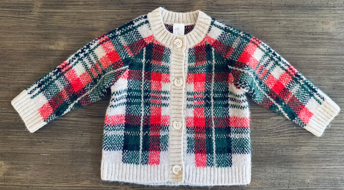 Baby Plaid Cardigan , Kids 9 Month (6-9M)