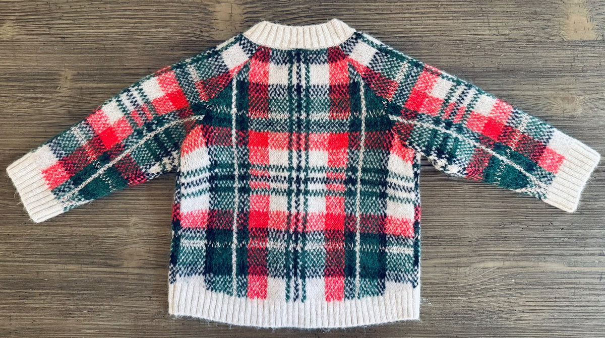 Baby Plaid Cardigan , Kids 9 Month (6-9M)
