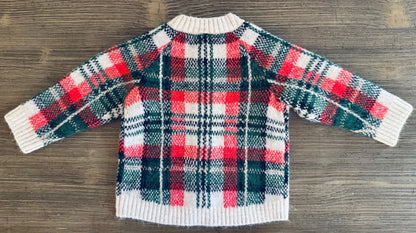 Baby Plaid Cardigan , Kids 9 Month (6-9M)