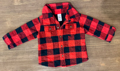 Buffalo Plaid Quilted Shirt, Kids 12 Month (9-12M)