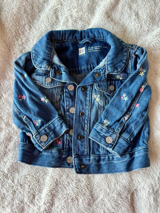Embroidered Denim Jacket, 12-18M, Gap, Kids 12 Month (9-12M)