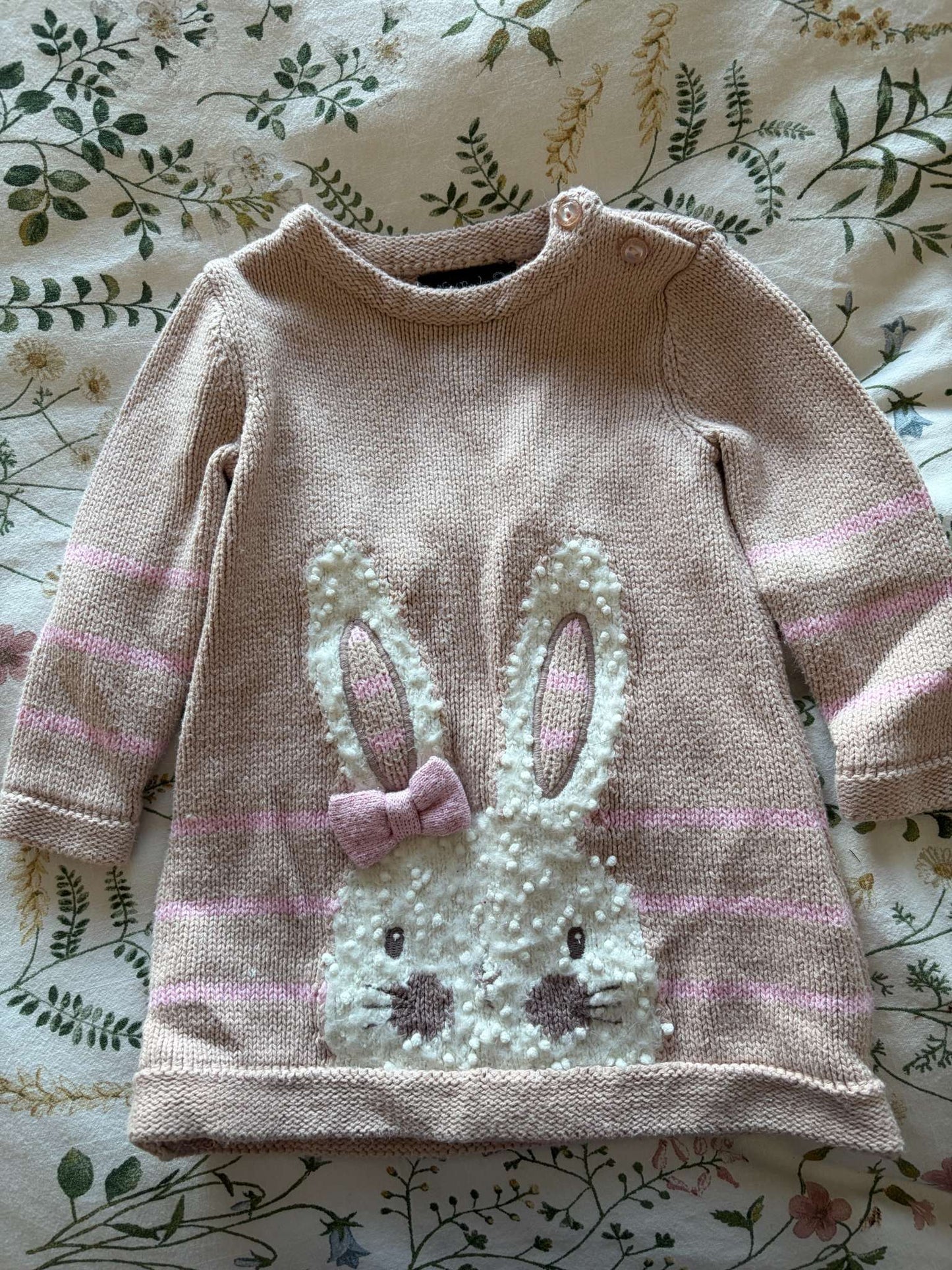 Knit Bunny Sweater Dress, Kids 6 Month (3-6M)