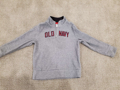 Boys Grey Old Navy Logo Fleece Top - Size 6/7, Kids 6/6X