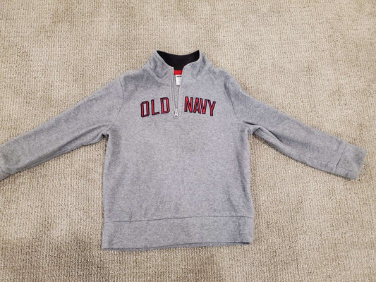 Boys Grey Old Navy Logo Fleece Top - Size 6/7, Kids 6/6X