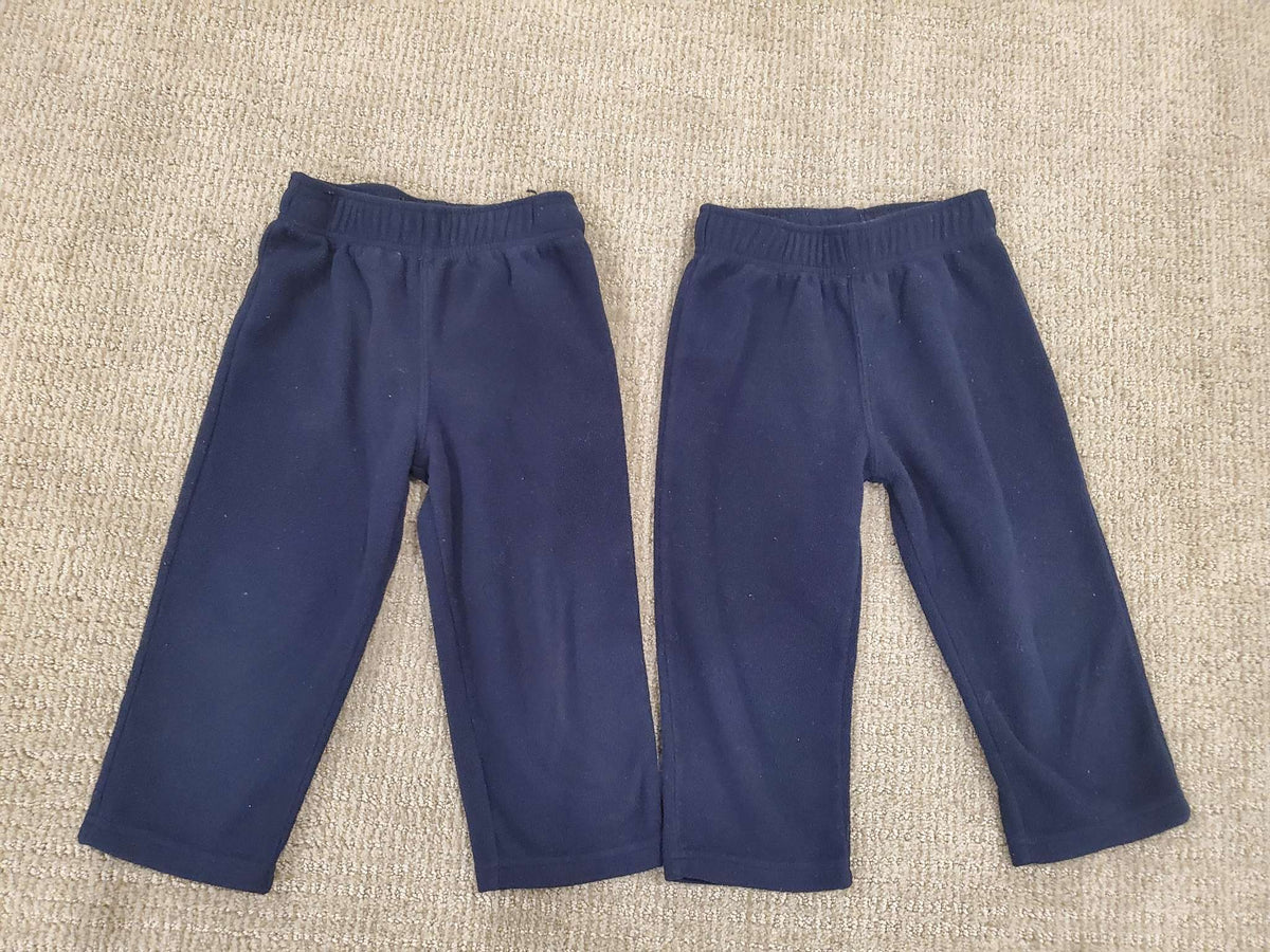 Children's Place - Bundle 2 pairs of Boys Blue Fleece Pants for 2yo, Kids 2T