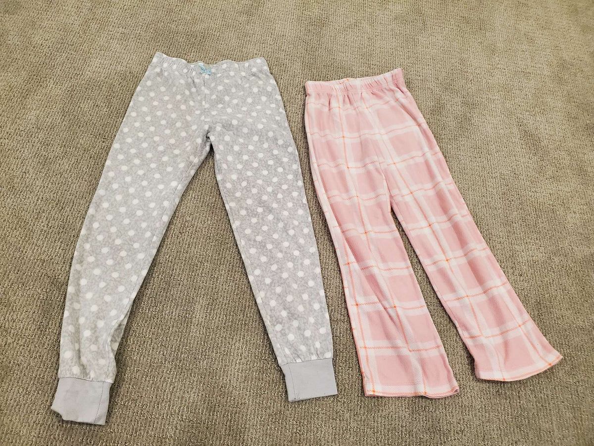 Bundle 2 pieces - Girls PJ fleece pants - Size 8 and 10/12, Kids 7 & 8