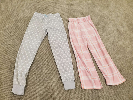 Bundle 2 pieces - Girls PJ fleece pants - Size 8 and 10/12, Kids 7 & 8