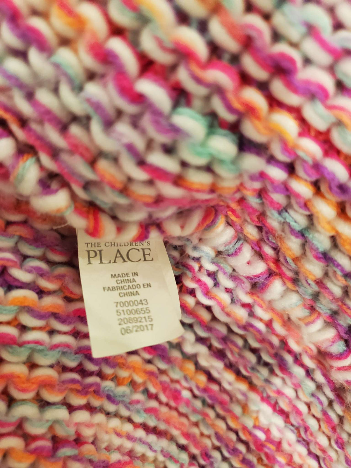 Children's Place - Girls Pink Multi-color infinity/circular scarf - One size