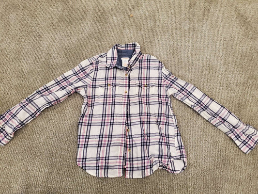 Joe Fresh - Girls Plaid Button up Shirt Size L (10/12), Kids 10