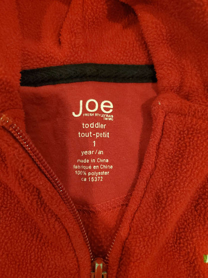 Joe Fresh - Baby Red Christmas Themed Hoodie - Toddler 1yo, Kids 12 Month (9-12M)