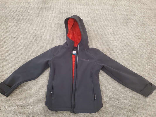 Kids Grey Columbia Softshell Fall/Spring Jacket - Size 7/8, Kids 7 & 8 (small)