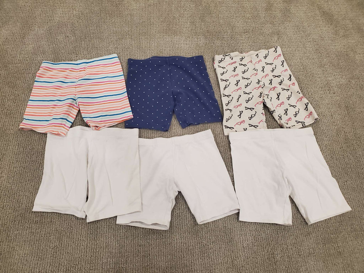 Bundle 6 pairs of Girls Bicycle Shorts - Size 10/12, Kids 10