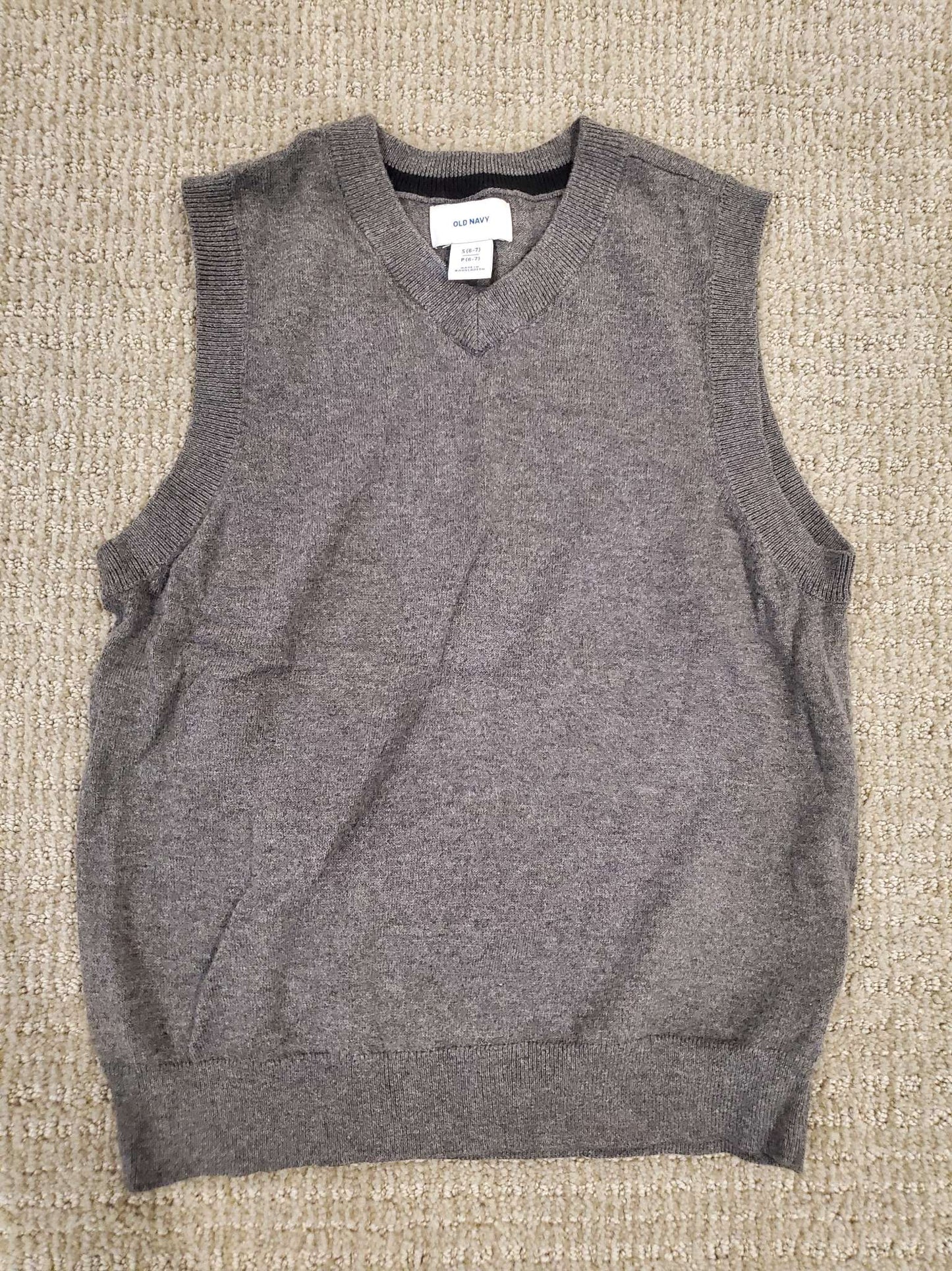 Bundle 2 pieces - Boys Old Navy Blue and Grey Dressy Vests - Size 6-7, Kids 6/6X (extra small)