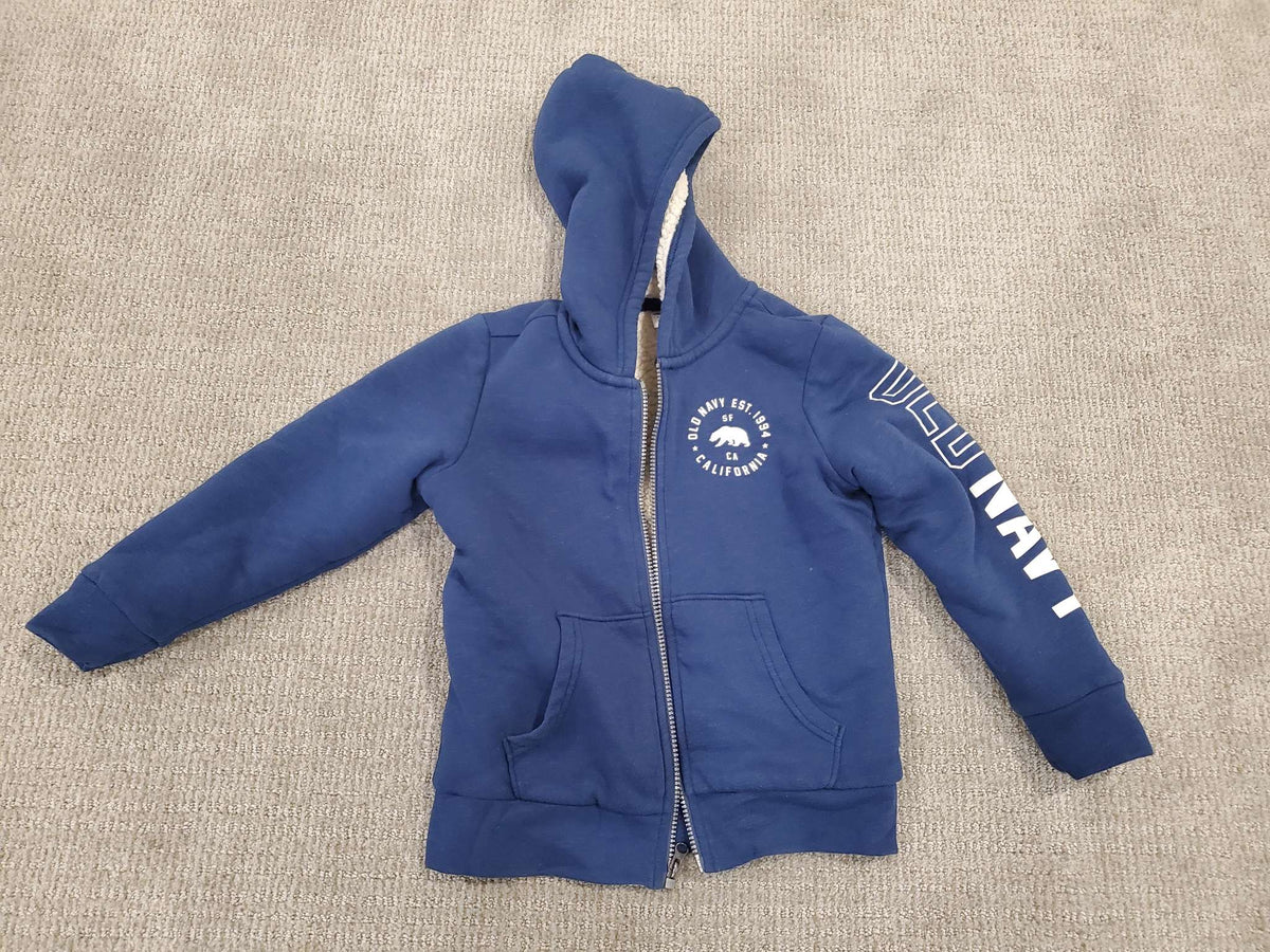 Boys Blue Old Navy Lined Hoody - Size 6/7, Kids 6/6X